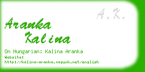 aranka kalina business card